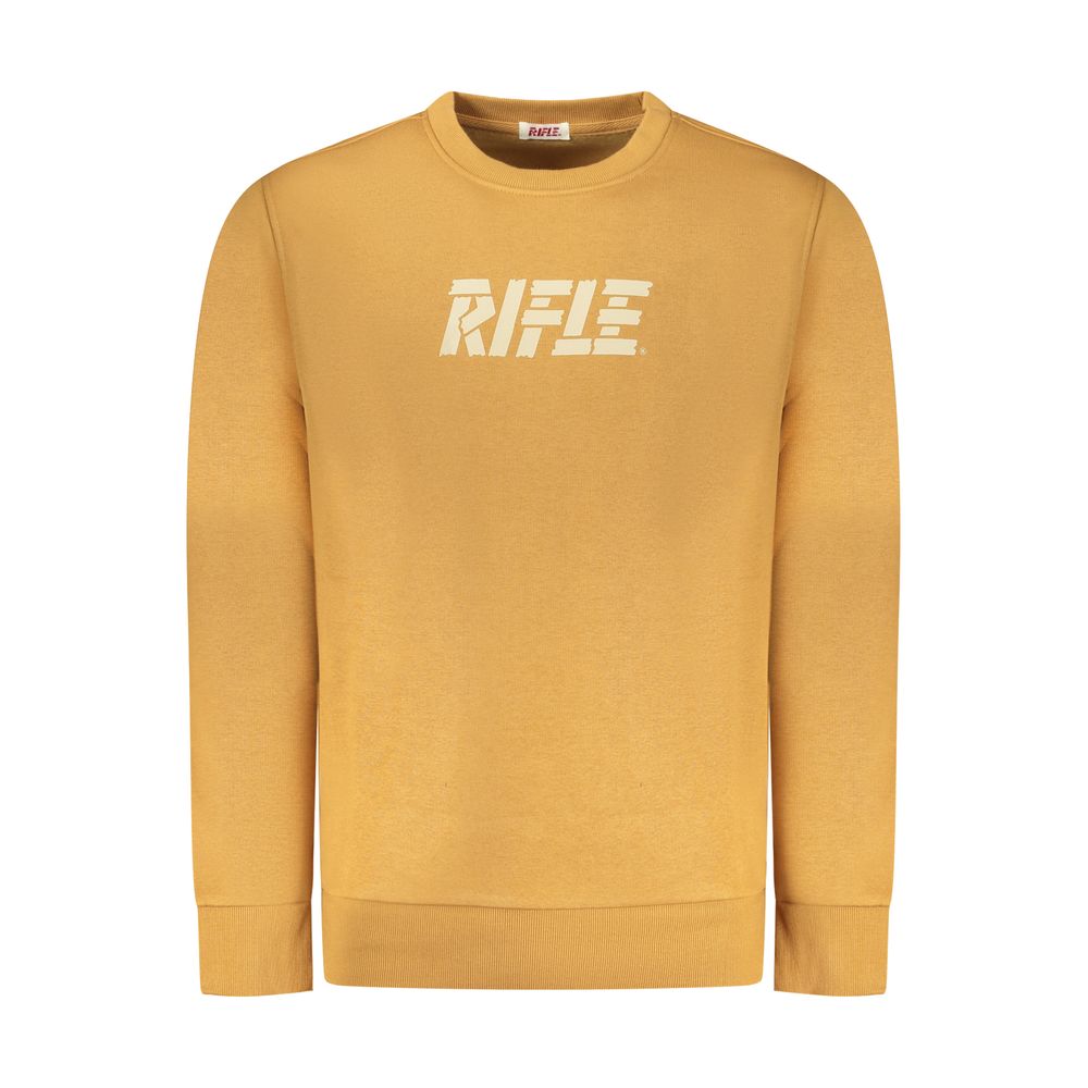 Rifle Brown Cotton Men Sweater with crew neck and iconic Rifle logo