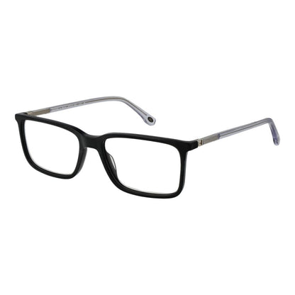 Land Rover Black Acetate Glasses (Frames) full-rim rectangle style for men, black acetate frame with spring hinge, includes branded case.