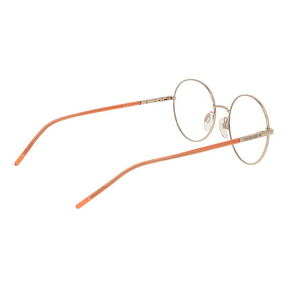Love Moschino Gold Metal & Plastic Glasses (Frames), round full-rim design, gold frame, orange temples, with demo lenses.