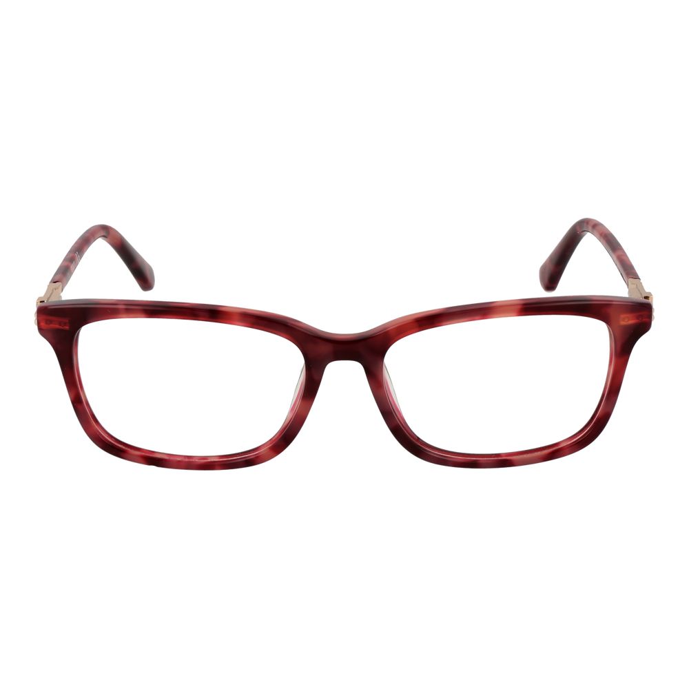 Guess Red Acetate Glasses (Frames) for women, rectangle style, red full-rim acetate frame with demo lenses. Size 50-15-140.