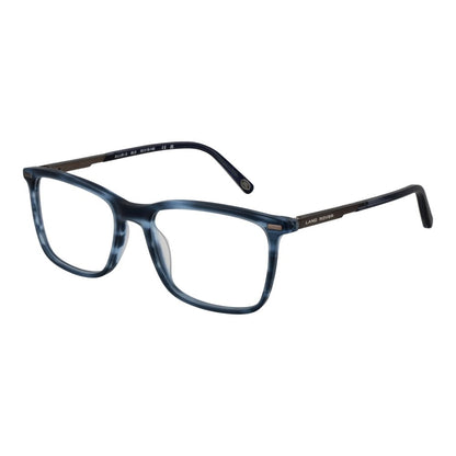 Land Rover Blue Acetate & Metal Glasses (Frames) for men in full-rim rectangle style with blue frame and demo lenses, 55mm width.