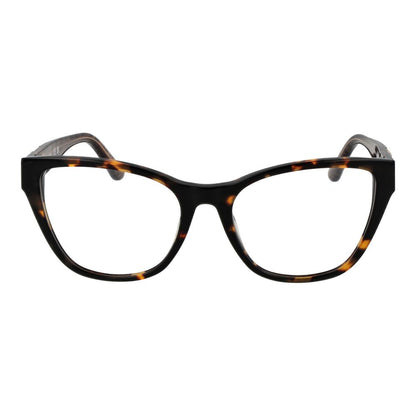 Guess Brown Acetate Glasses (Frames) with full-rim cat eye style for women, featuring spring hinge and demo lenses, size 55-18-145.