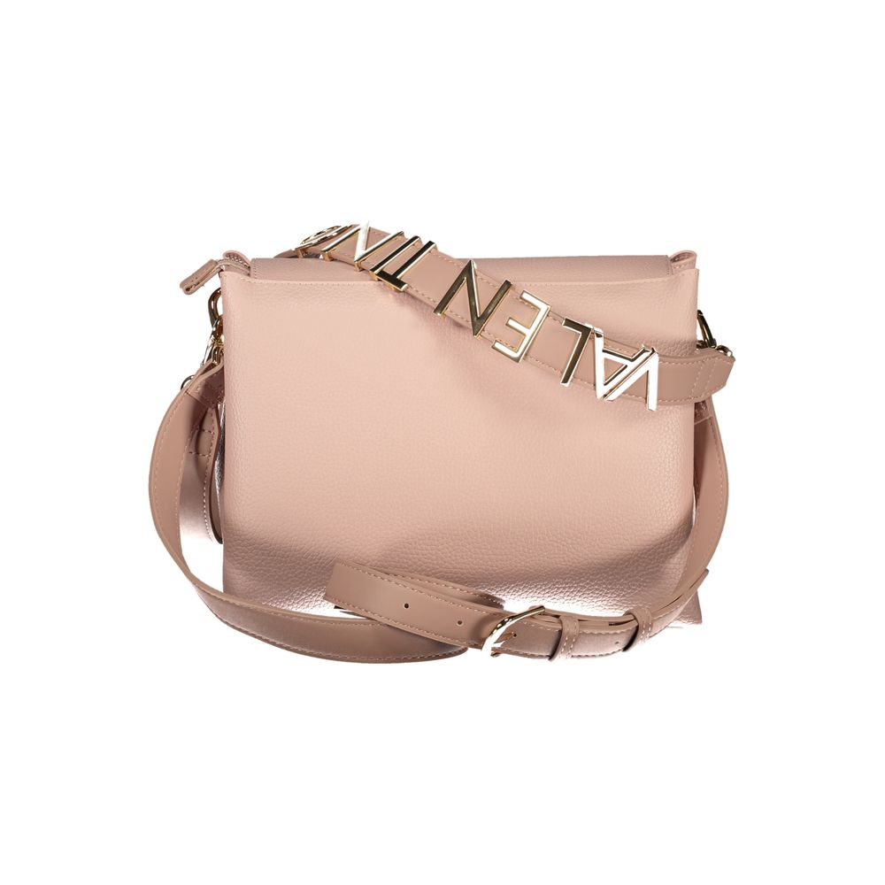 Mario Valentino Pink Polyethylene Handbag with removable shoulder handle and logo details.