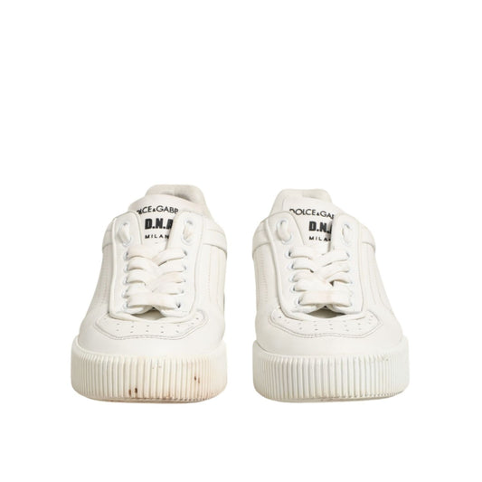Dolce & Gabbana White Leather MIAMI Low Top Sneakers Shoes