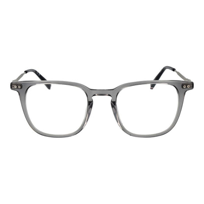 Tommy Hilfiger Gray Acetate Glasses (Frames) for men, full-rim rectangle style with demo lenses and branded case, size 50-21-145.