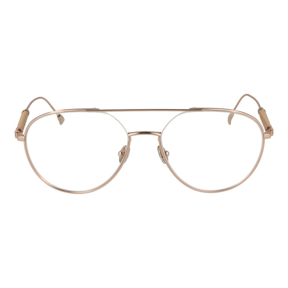 Tod's Rose Gold Metal Glasses (Frames) - men's aviator style half-rim, demo lenses, rose gold metal frame.