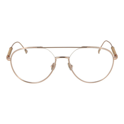 Tod's Rose Gold Metal Glasses (Frames) - men's aviator style half-rim, demo lenses, rose gold metal frame.