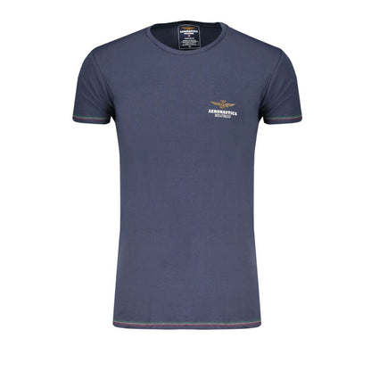 Aeronautica Militare Blue Cotton Underwear with short sleeves and logo print