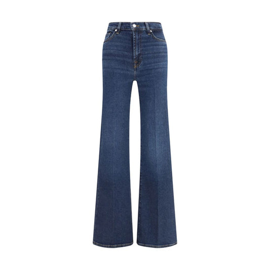 7FOR Blue Cotton Flared Jeans