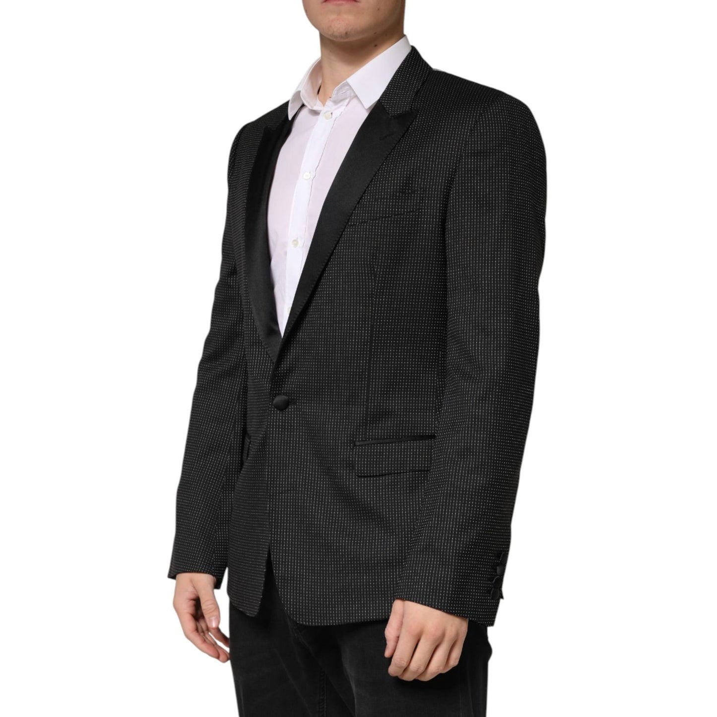 Dolce & Gabbana Dark Gray Fantasy Single Breasted Jacket Blazer
