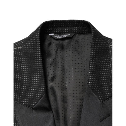 Dolce & Gabbana Dark Gray Fantasy Single Breasted Jacket Blazer