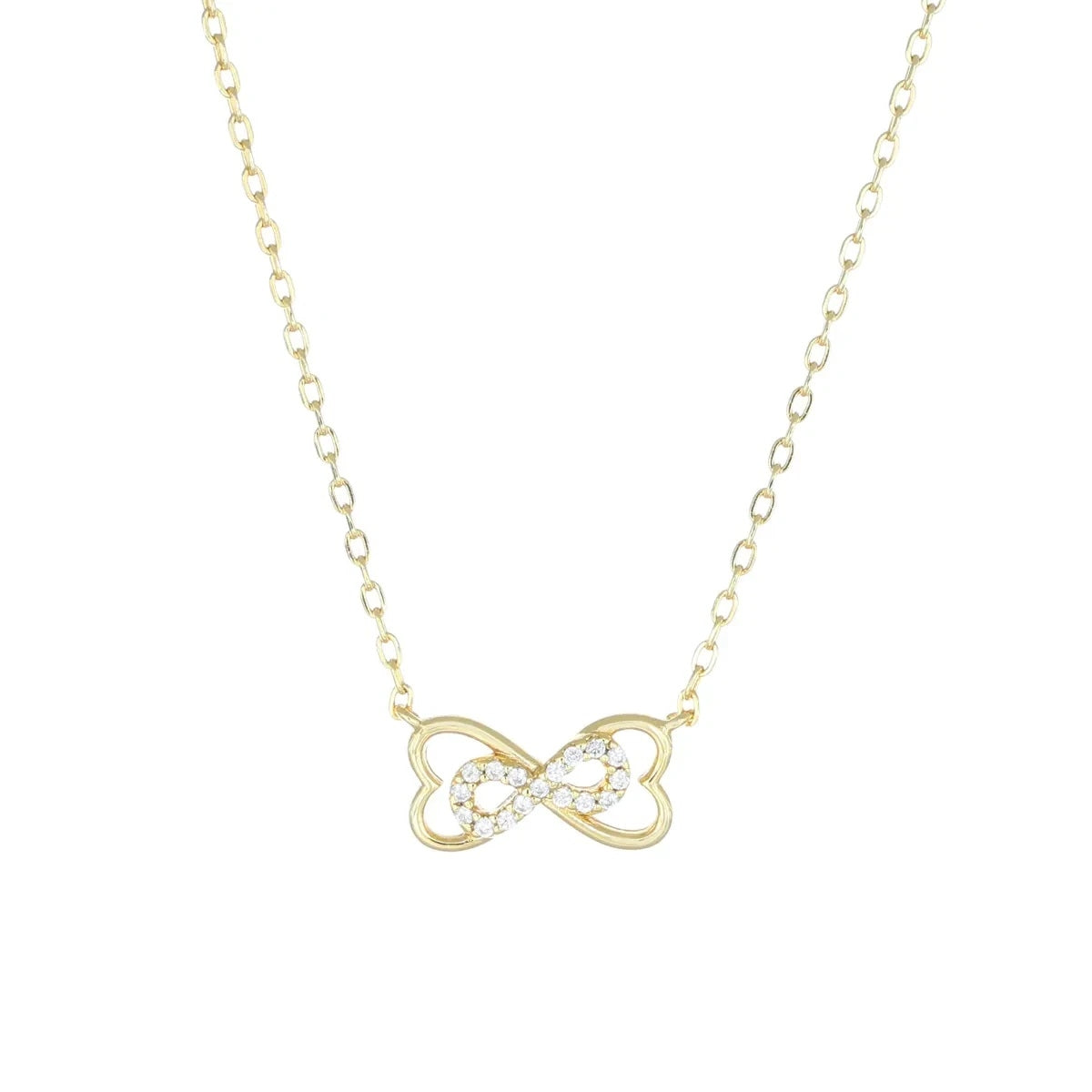 AMEN JEWELRY Mod. CLICGBZ gold necklace with infinity heart design