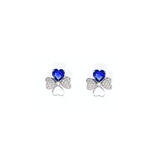 AMEN JEWELRY Mod. EQUBBL earrings with blue gemstone and crystal accents