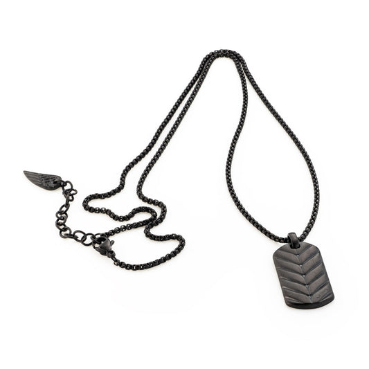 AN JEWELS JEWELRY Mod. AA.C256PBK black pendant necklace on white background