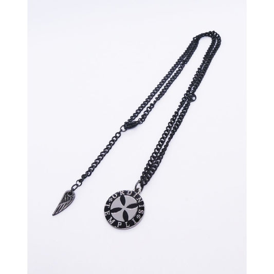 AN JEWELS JEWELRY Mod. AA.C260COS black necklace with custom pendant on white background