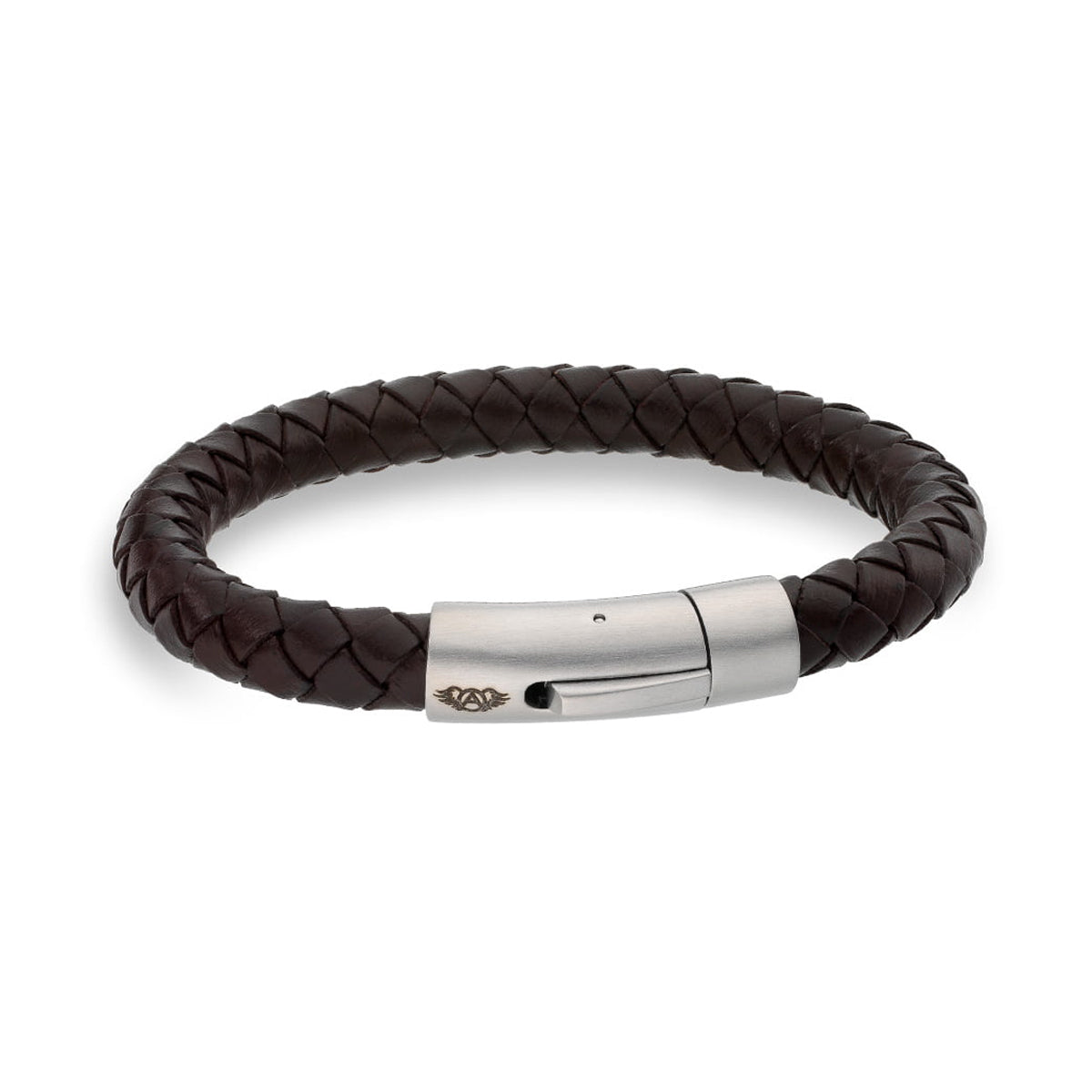 AN JEWELS JEWELRY Mod. AA.P233BR.M brown leather bracelet with silver clasp