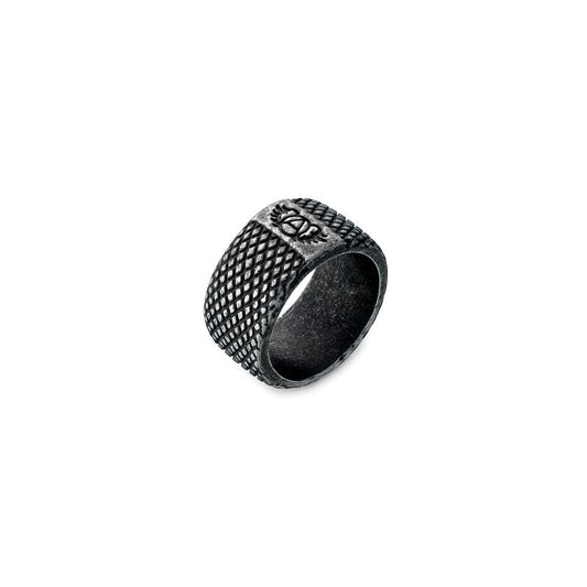 AN JEWELS JEWELRY Mod. AA.R01A-12 black textured ring