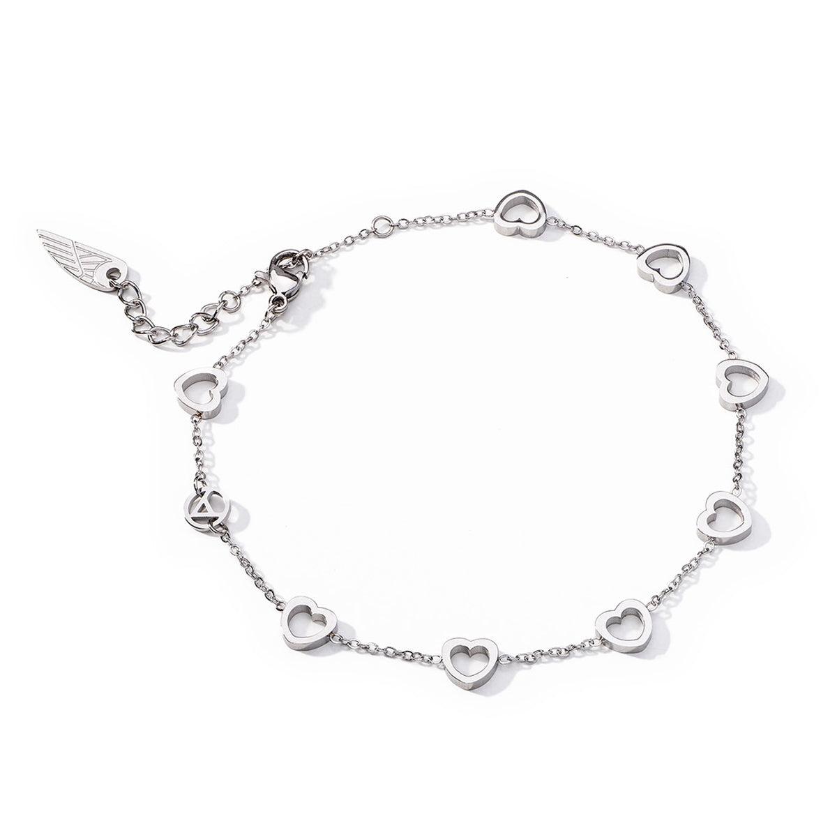AN JEWELS JEWELRY Mod. AL.BANKLE08 silver heart bracelet with delicate chain