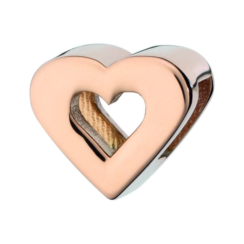 Heart-shaped rose gold pendant from AN JEWELS JEWELRY Mod. AL.DLI02RG, featuring an elegant cut-out design.