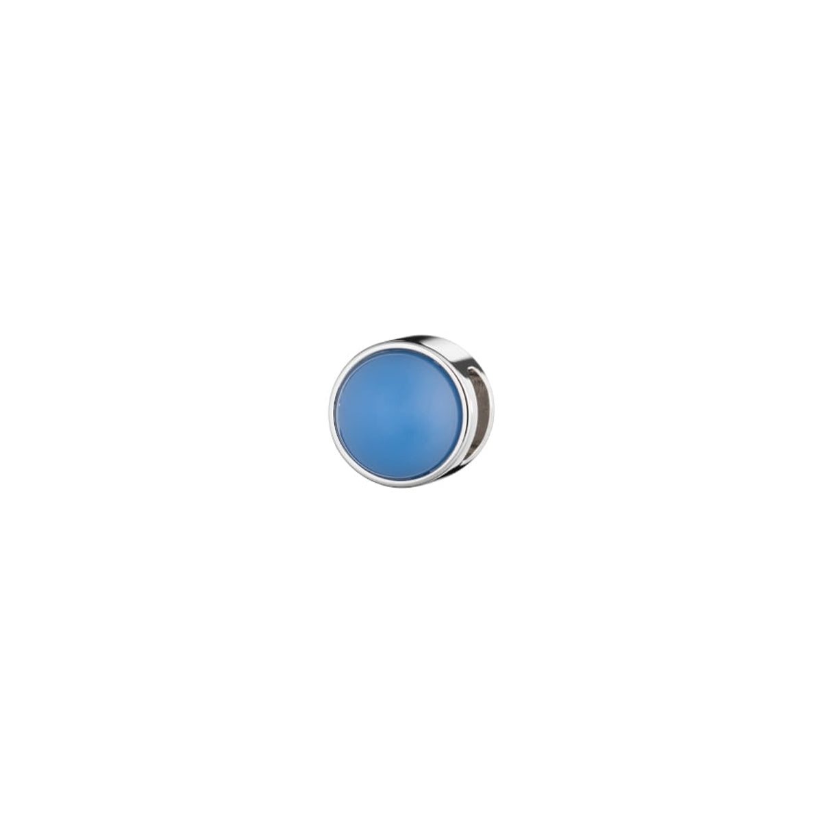 Silver round stud earring with blue stone by AN JEWELS JEWELRY Mod. AL.DLIMBL