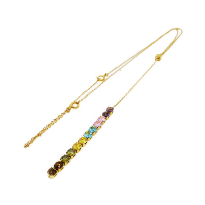 Golden necklace with multicolored gemstones, product AN JEWELS JEWELRY Mod. AL.NLIYSUM01 displayed on a white background