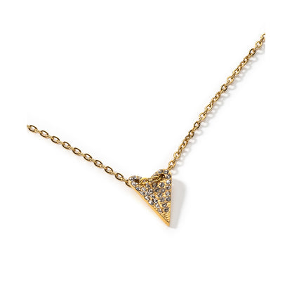 Gold triangle pendant necklace from AN JEWELS JEWELRY Mod. AL.NMOH24CZ