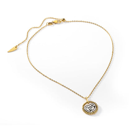 Alt Tag: AN JEWELS JEWELRY Mod. AL.NSOKSSYC gold necklace with heart-shaped pendant on white background.