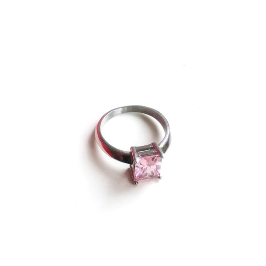 Silver ring with a pink gemstone, AN JEWELS JEWELRY Mod. AL.RLOY2YS-8, elegant design for special occasions.