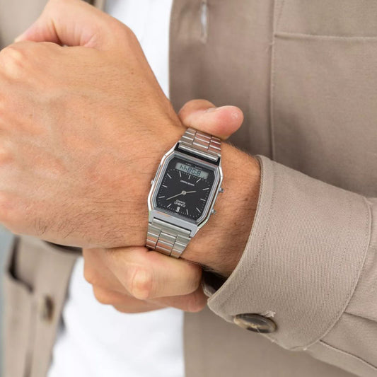 CASIO VINTAGE Mod. EDGY COLLECTION SUNRAY DIAL - BLACK AQ-230A-1DMQYES