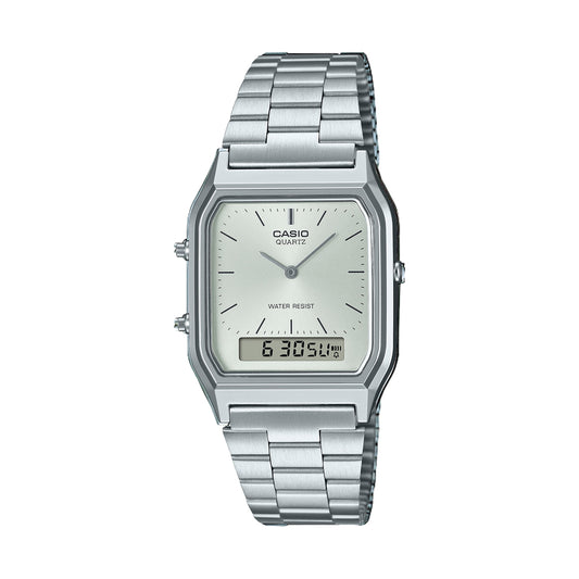 CASIO VINTAGE Mod. EDGY COLLECTION SUNRAY DIAL - SILVER AQ-230A-7AMQYES
