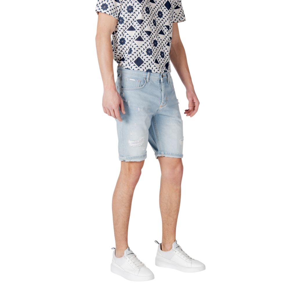 Antony Morato Light Blue Cotton Bermuda Shorts