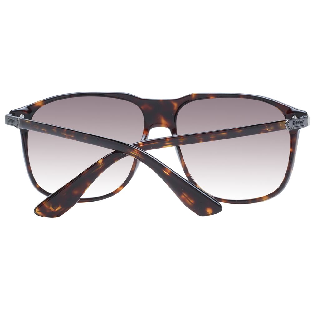 BMW Brown Men Sunglass with full-rim plastic frame and gradient lenses, offering 100% UVA & UVB protection, includes branded case.