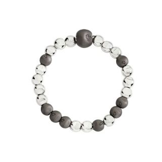 BRACCIALI DODO MOD. DBC5006PEPIT0AGTIM silver and black beaded bracelet