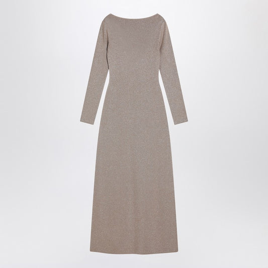 Max Mara Pianoforte Beige dress in viscose and lurex yarn