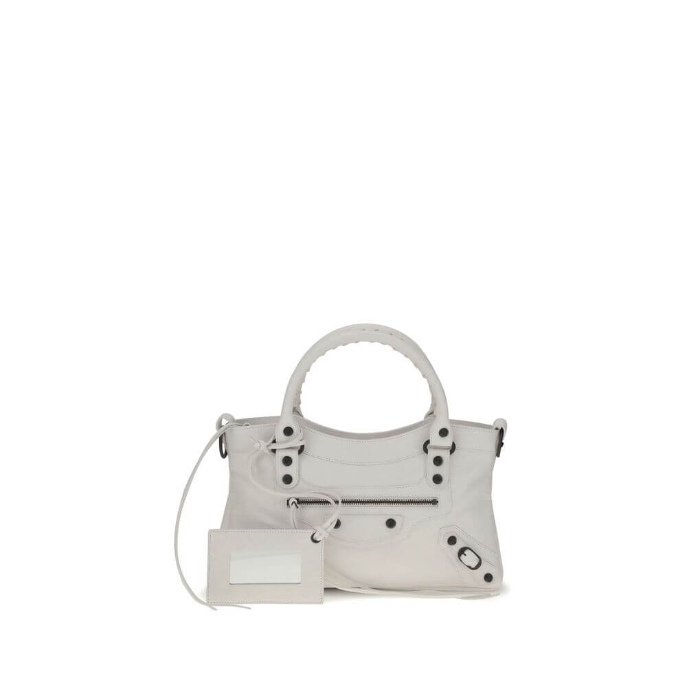Balenciaga White Calf Leather Bos Taurus Handbag
