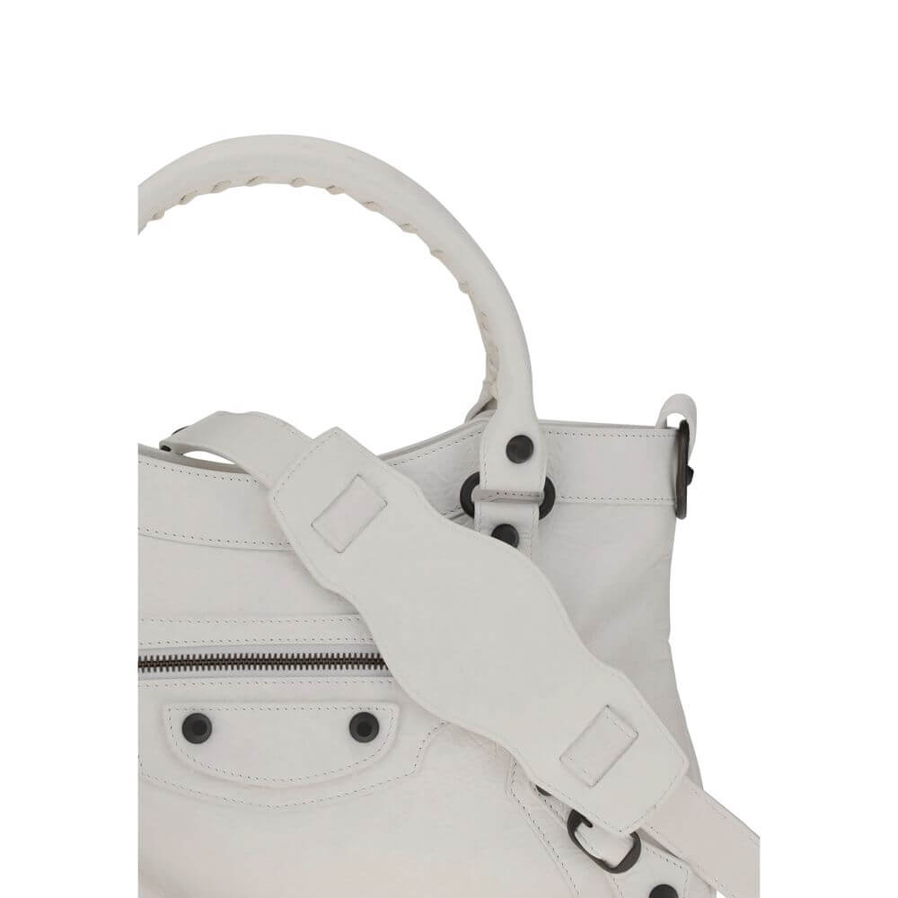 Balenciaga White Calf Leather Bos Taurus Handbag