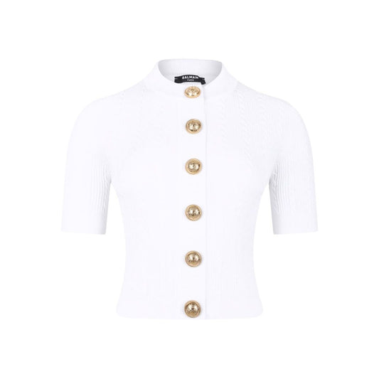 Balmain Ribbed buttoned top Topwear