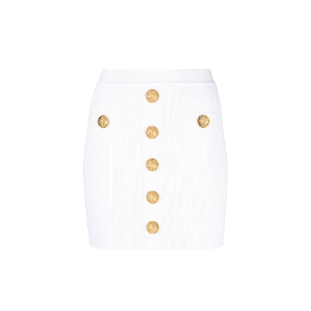 Balmain White Polyester Mini Skirt 1728,38,75611013280,Balmain,Clothing,Mini - Skirts - Clothing,New with tags,Skirts - Clothing,White,Women