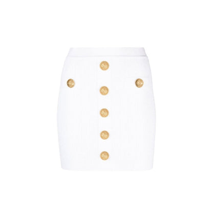 Balmain White Polyester Mini Skirt 1728,38,75611013280,Balmain,Clothing,Mini - Skirts - Clothing,New with tags,Skirts - Clothing,White,Women