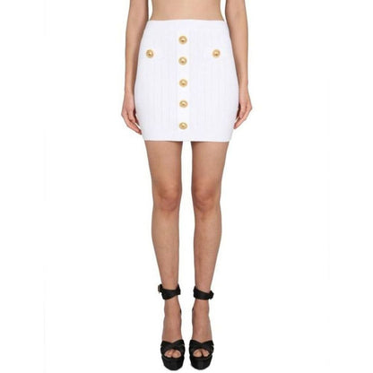Balmain White Polyester Mini Skirt 1728,38,75611013280,Balmain,Clothing,Mini - Skirts - Clothing,New with tags,Skirts - Clothing,White,Women