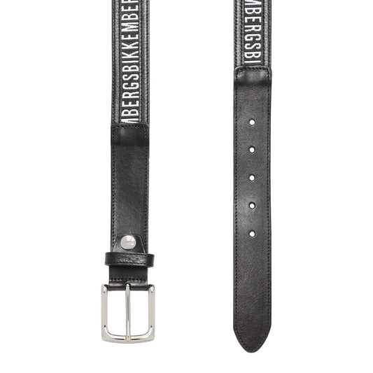 Bikkembergs Black Calfskin Men Belt BI-6636-110 CM / 44 INCHES