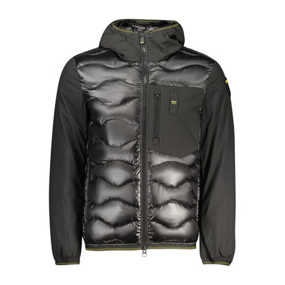 Blauer Black Polyamide Jackets & Coat with hood, contrasting details, and multiple pockets for versatile use.