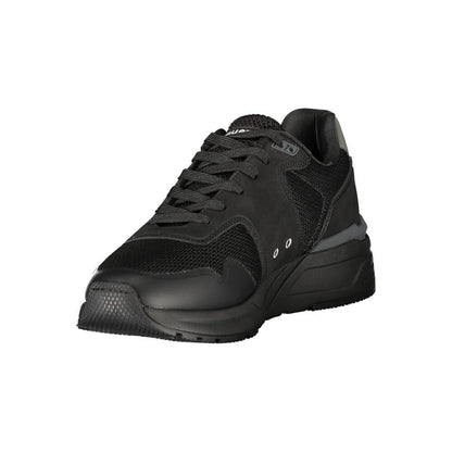 Blauer Black Polyester Mens Sneaker with sleek black design and lace-up style, perfect for urban style and comfort.
