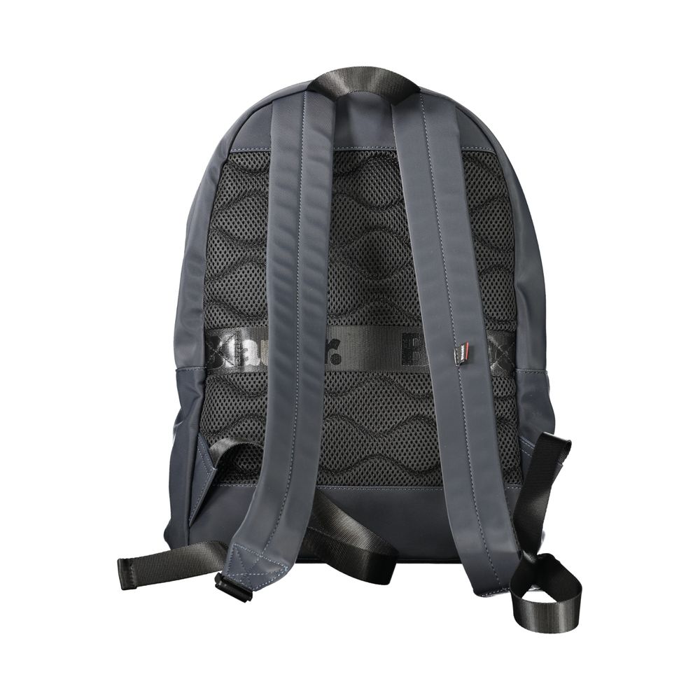 Back view of Blauer Blue Polyester Backpack with adjustable shoulder straps and mesh padding.