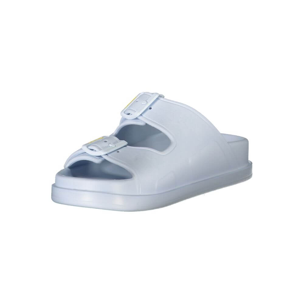 Blauer Blue Polyethylene Women Sandal with adjustable buckles, showcasing fashion-forward comfort and chic bold design.