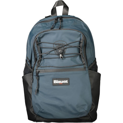 Blauer Green Polyester Backpack with adjustable straps, external and internal pockets, laptop space, and logo detail