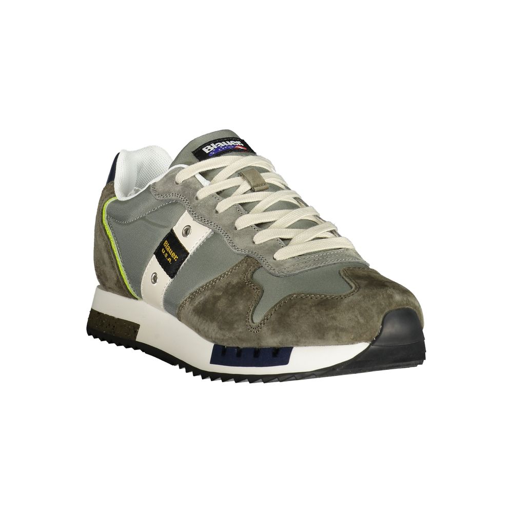 Blauer Green Polyester Mens Sneaker with contrasting details and interchangeable lace for personalized style