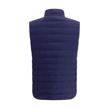 Brunello Cucinelli Blue Polyester Sleveless Jacket