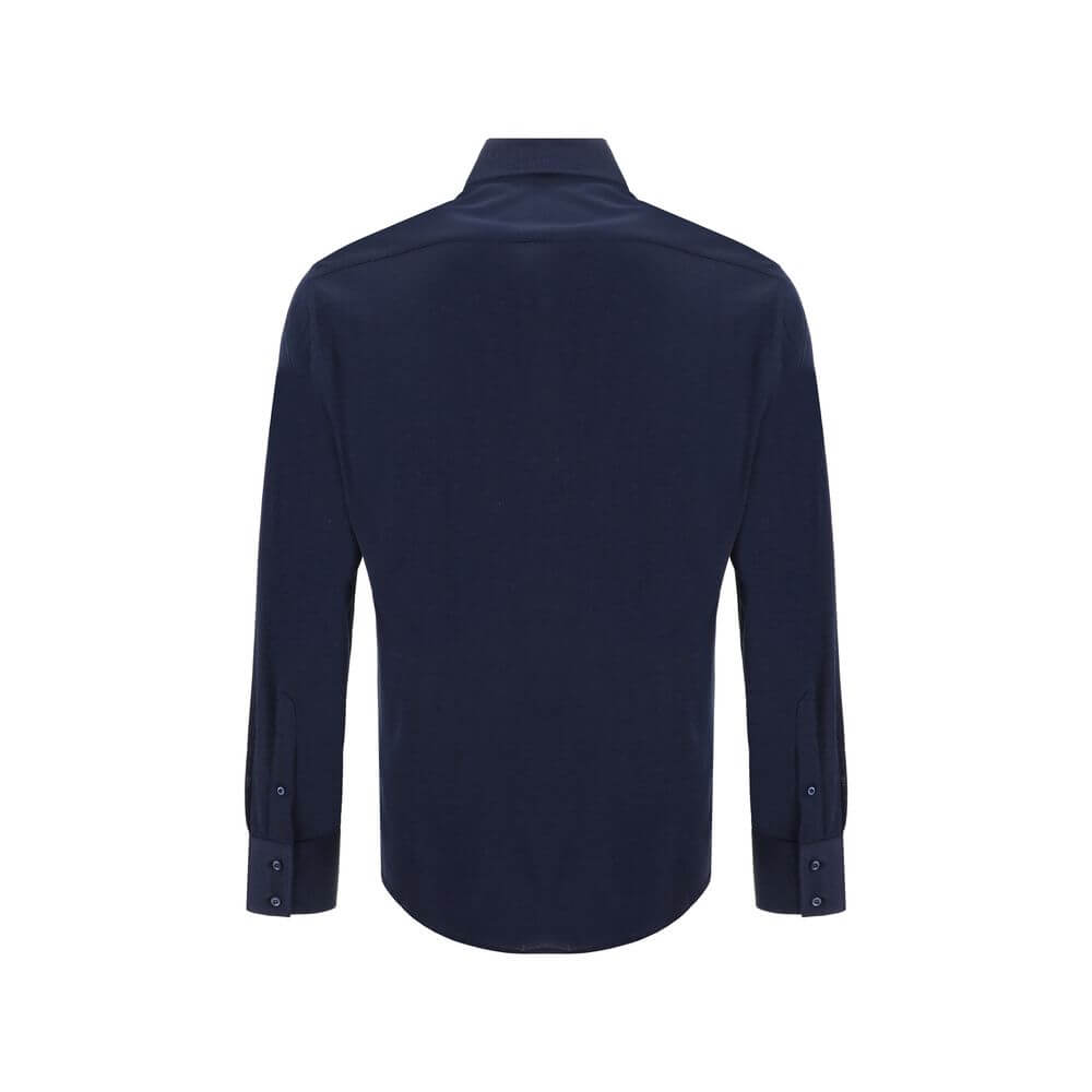 Brunello Cucinelli Blue Silk Shirt