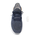 Brunello Cucinelli Cotton chiné knit runners with mesh knit and lace-up design, round toe and platform sole. Heel 3 cm.